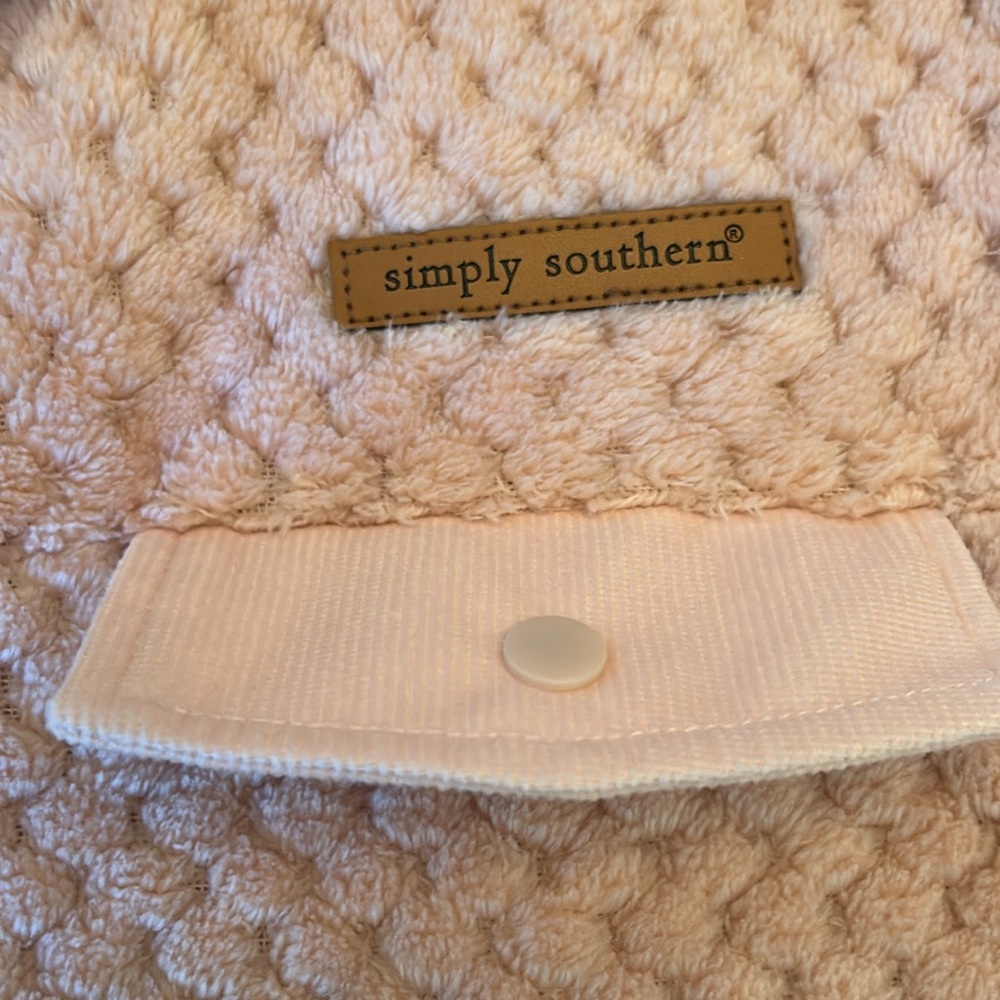 Simply Southern NEW Blush Quilted Sherpa Fleece Pullover - Picture 10 of 14